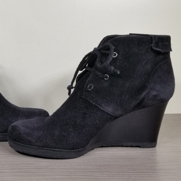 Via Spiga Mirren Wedge Bootie, Black Suede, Womens Size 7.5 / 38 - Picture 6 of 11